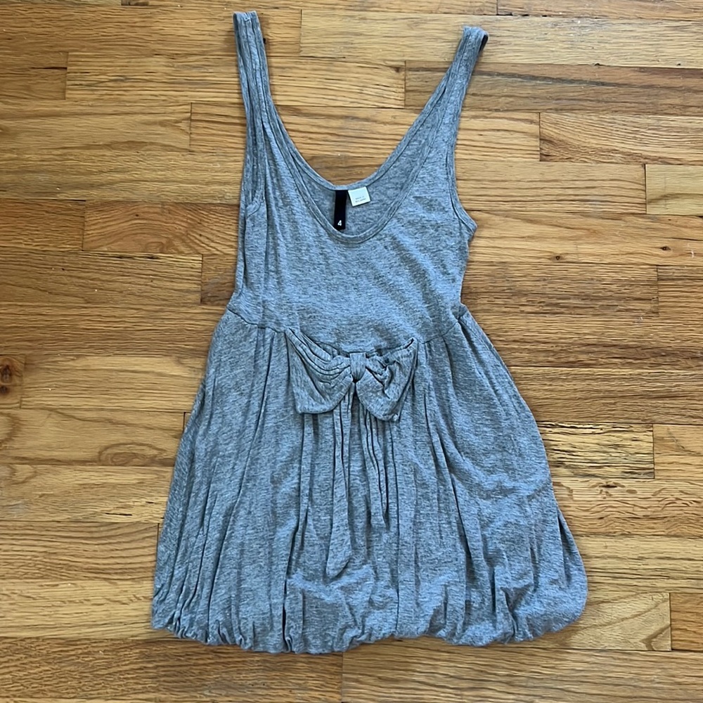 Grey bow tank top